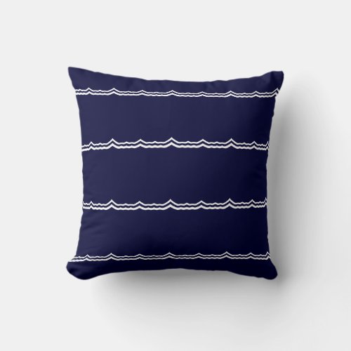 navy pillow solid back white wave stripes