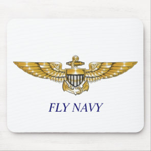 Navy_Pilot_Wings, FLY NAVY Mouse Pad