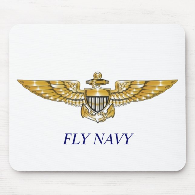 Navy_Pilot_Wings, FLY NAVY Mouse Pad (Front)