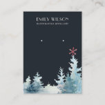 NAVY PINE TREE WINTER FOREST STUD EARRING DISPLAY BUSINESS CARD<br><div class="desc">If you need any further customisation please feel free to message me on yellowfebstudio@gmail.com.</div>