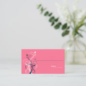 Navy, Pink, and White Floral Place Cards (Standing Front)