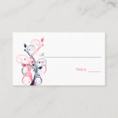 Navy, Pink, and White Floral Place Cards (Back)