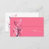 Navy, Pink, and White Floral Place Cards (Front/Back)