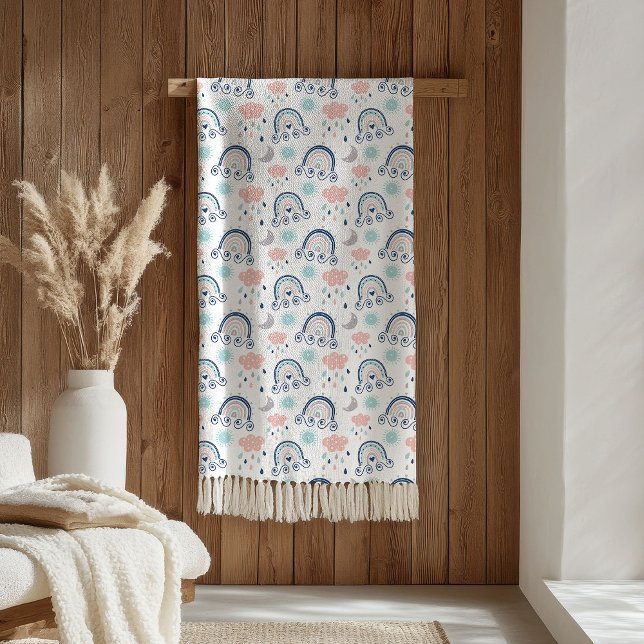 Navy Pink Blanket Boho Gift for Little Dreamers (Navy Pink Blanket Boho Gift for Little Dreamers)