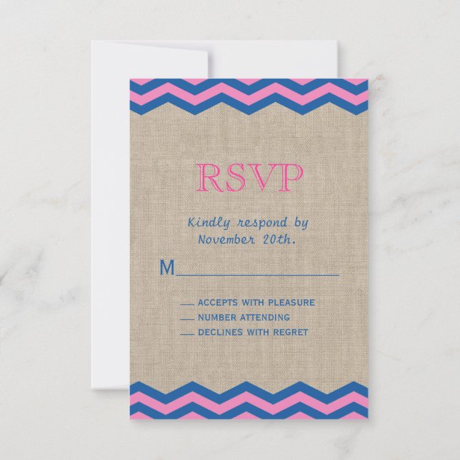 Navy & Pink Nautical RSVP (Back)