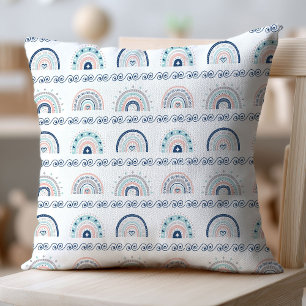 Navy Pink Pillow Rainbow Boho Baby Room Style