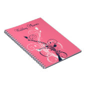 Navy Pink White Floral Wedding Planner Notebook (Right Side)