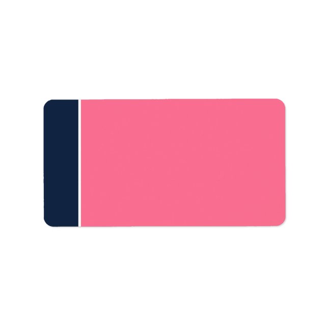 Navy, Pink, White Print-At-Home Address Label (Front)
