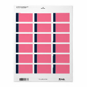 Navy, Pink, White Print-At-Home Address Label (Full Sheet)