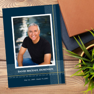 Navy Plaid Frame Memorial Program