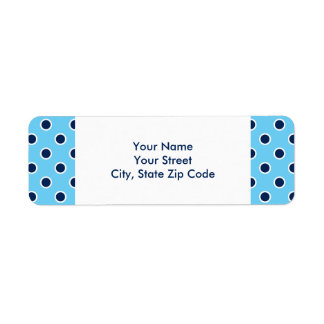 Navy Polka Dots on Sky Blue address labels