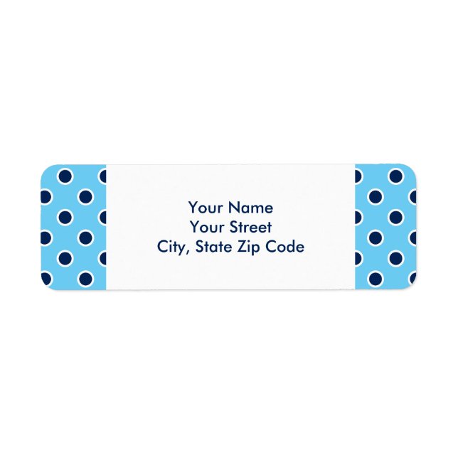 Navy Polka Dots on Sky Blue address labels (Front)
