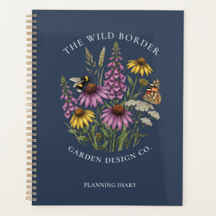 Navy Pollinator Garden Undated Diary Planner 