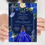 Navy Princess Dresses Mis Quince 16th Birthday Invitation<br><div class="desc">Navy Princess Dresses Quinceañera 15th Girl Birthday Navy background Invitation
Mis Quince Anos,  15th Birthday, </div>