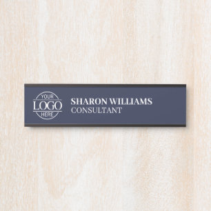 Navy Professional Custom Business Logo Job Title Door Sign