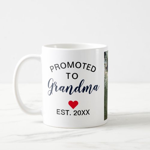 Navy Promoted to Grandma Custom Photo Coffee Mug