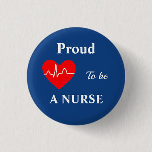 Navy Proud To Be A Nurse Button
