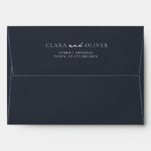 Navy Provence Vineyard Wedding Return Address