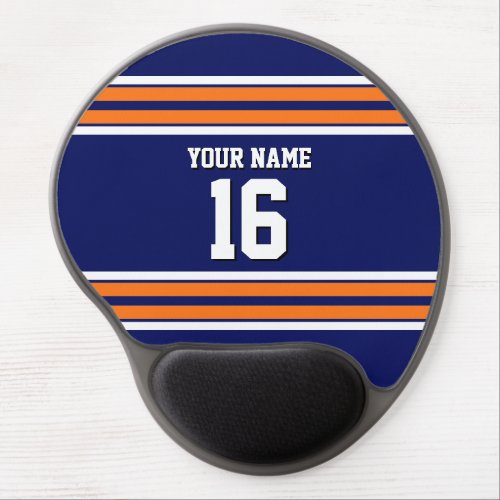 Navy Pumpkin Orange Team Jersey Custom Number Name Gel Mouse Pad