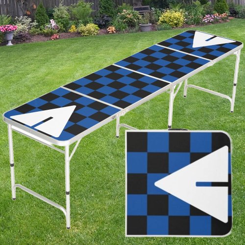 Navy Punk Rocker with Cup Triangles  Beer Pong Table