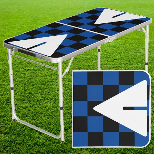 Navy Punk Rocker with Cup Triangles Tailgate Beer Pong Table