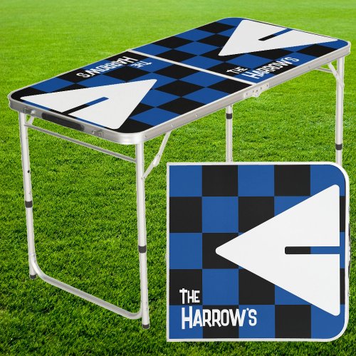 Navy Punk Rocker with Name Tailgate Beer Pong Table