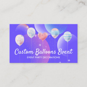 Navy Purple Event Party Planner Decor Balloons Calling Card