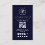 Navy QR | Google Reviews Custom Thank You Link Business Card