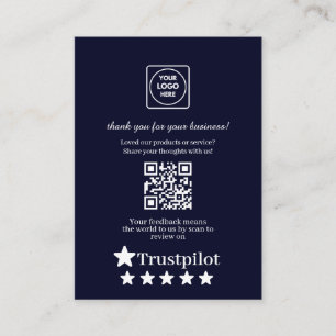 Navy QR   Trustpilot Business Thank You Link Enclosure Card