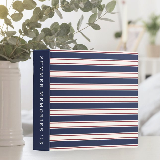 Navy, Red and Cream Nautical Stripe Binder (Creator Uploaded)