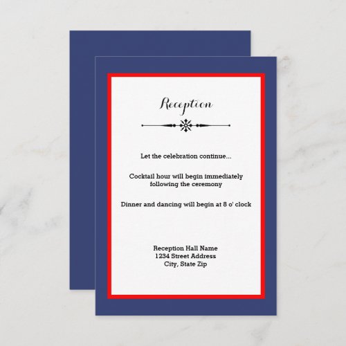 Navy  Red Frame_ Reception Invitation