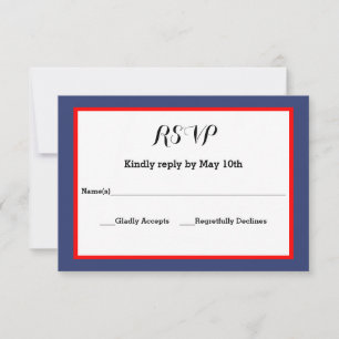Navy & Red Frame- RSVP Response Card