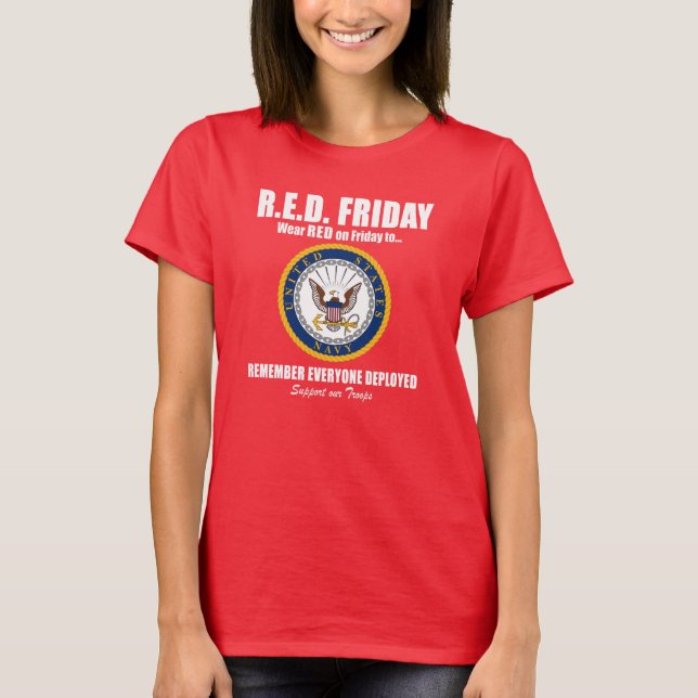 Navy Red Friday Shirts for Women (Front)