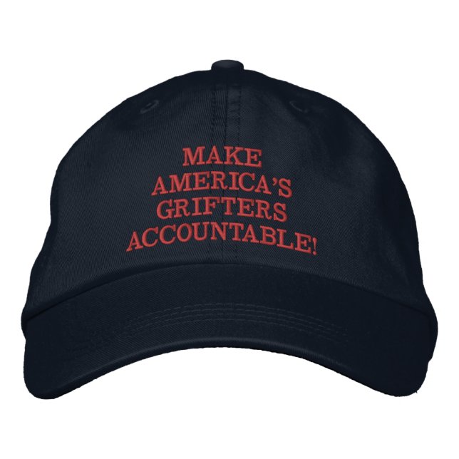 Navy / Red Make America's Drifters Accountable! Embroidered Baseball Cap (Front)