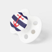 Navy & Red Nautical Pattern Pacifier (Front Right)