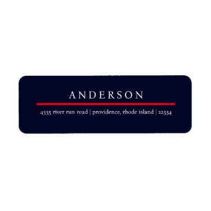 Navy & Red & White Patriotic Return Address Label