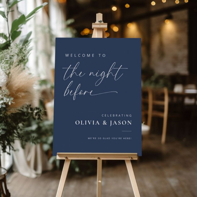 Navy Rehearsal Dinner Sign, The Night Before Sign (Creator Uploaded)