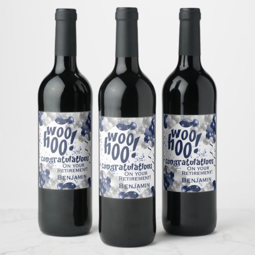 Navy Retirement Congratulations Wine Label