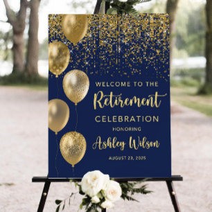 Navy Retirement Welcome Sign, Balloons Retirement Foam Board