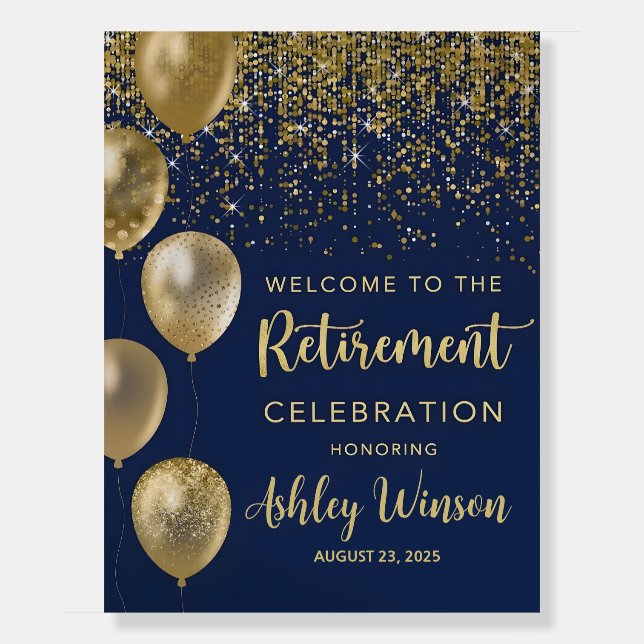 Navy Retirement Welcome Sign, Balloons Retirement  Foam Board (Front)