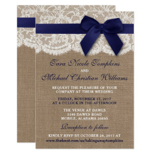 Orange Lace And Burlap Wedding Invitations 7