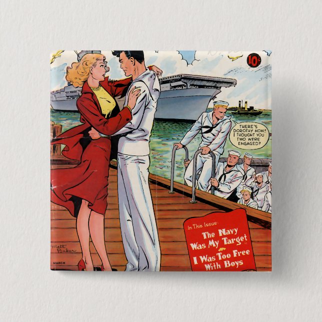 Navy Romance Button (Front)