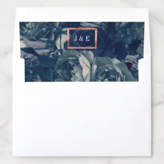 Navy Rose Gold Bouquet Wedding Envelope Liner