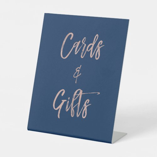 Navy  Rose Gold Glam Cards  Gifts Tabletop Sign