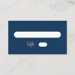 Navy & Rose Gold Glam Chic Wedding Flat Place Card