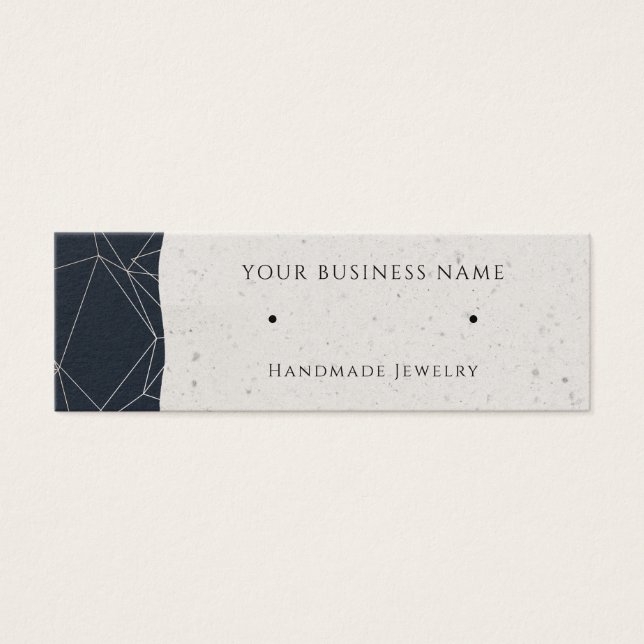 Navy Rose Gold Modern Stud Earring Display Cards (Front)