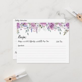 Navy Roses Personalized Floral Family Recipes