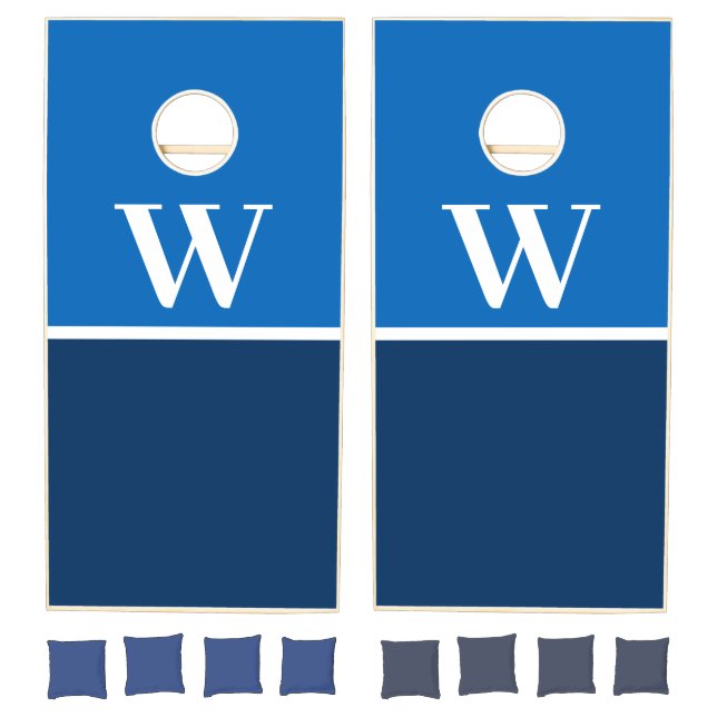 Navy & Royal College Monogram Cornhole Set (Set)