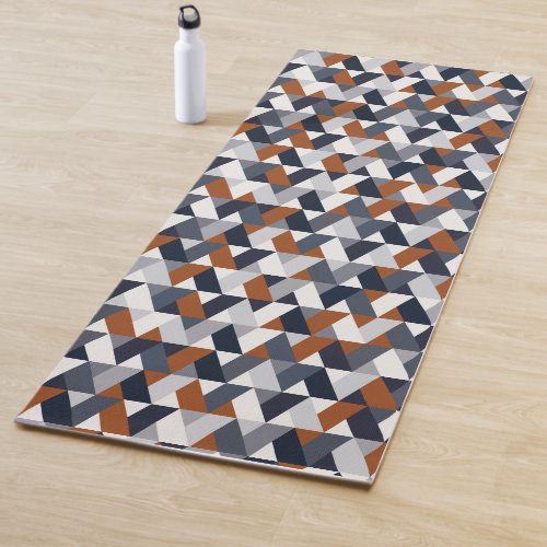 Navy Rust Geometry V Yoga Mat