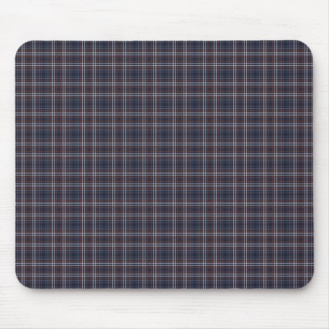 Navy Rust Grid Checks II Mouse Pad (Front)